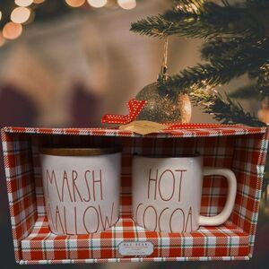 Rae Dunn MARSHMALLOW Cellar HOT COCOA Christmas Winter Mug Gift Set